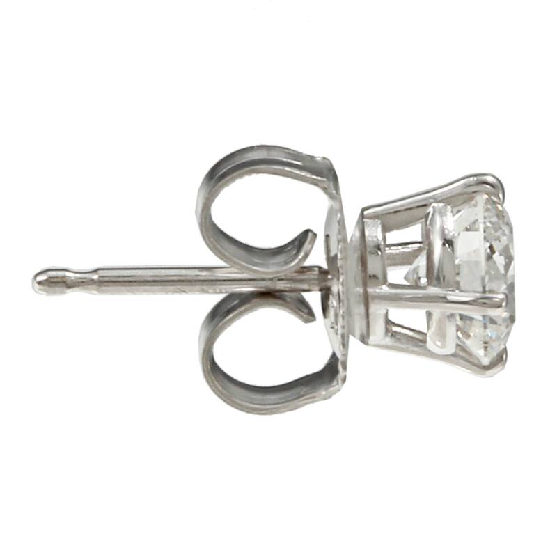 14k Gold 1ct TDW Round Hearts & Arrows Diamond Stud Earrings by Auriya (G, SI1-SI2)