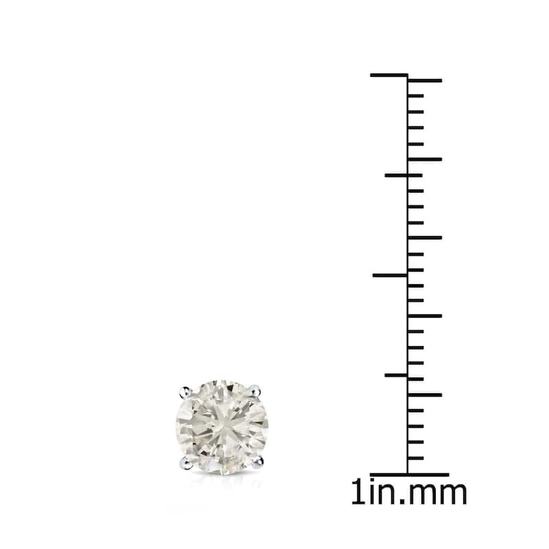 14k Gold 1 1/2ct TDW Round Diamond Stud Earrings by Auriya (J-K, I2-I3)