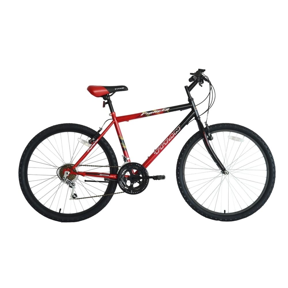Titan Pioneer Men's 18-Speed Mountain Bike, Red
