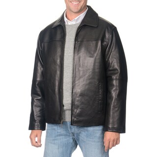 Men's Boston Harbour Black Leather Jacket - Overstock Shopping - Big ...