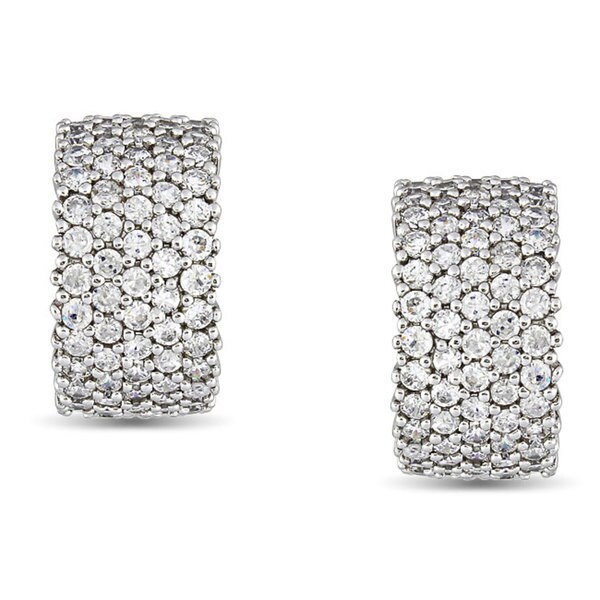 Miadora Sterling Silver 5 3/5 CT TGW Cubic Zirconia Cuff Earrings
