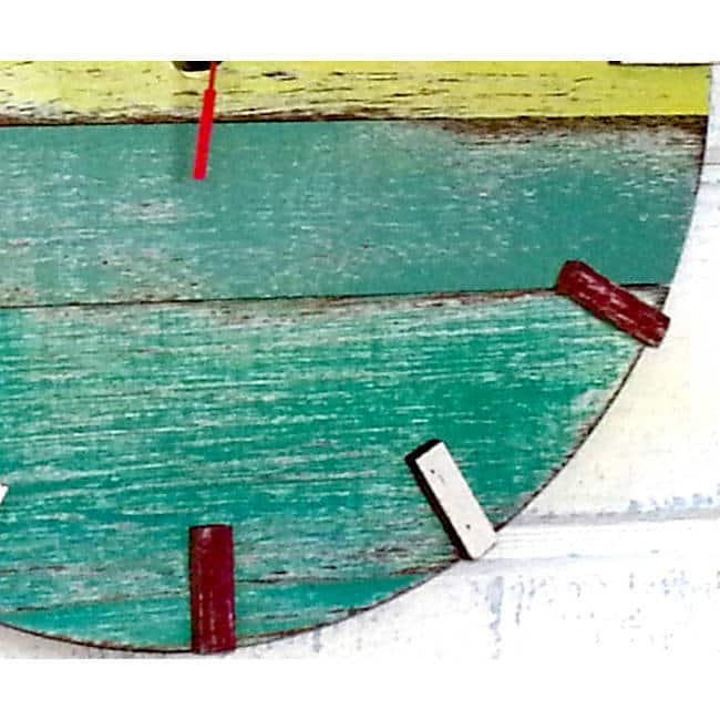 Handmade Recycled Boat Wood Beach House Clock (Thailand)