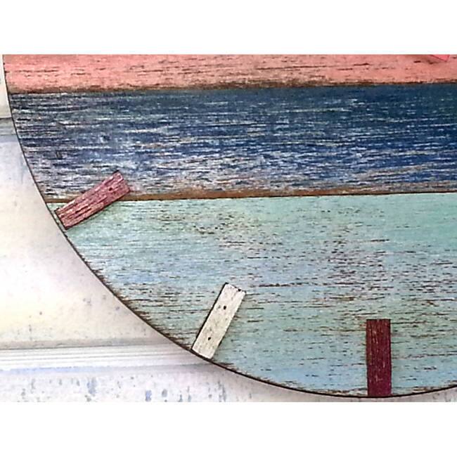 Handmade Recycled Boat Wood Beach House Clock (Thailand)