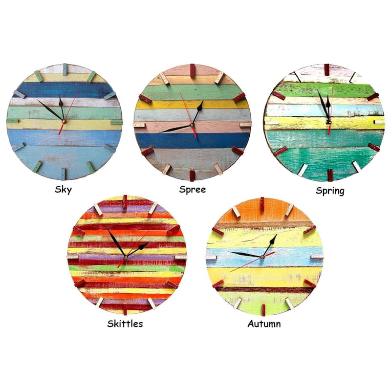 Handmade Recycled Boat Wood Beach House Clock (Thailand)