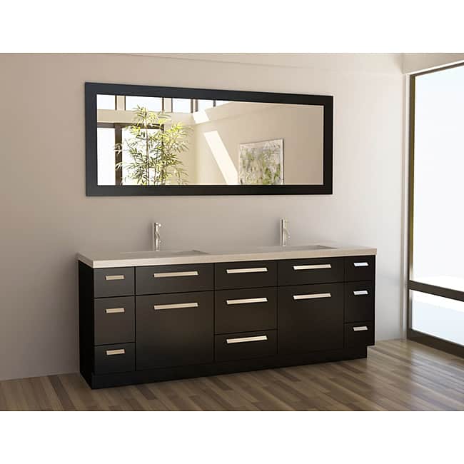 Design Element Moscony Espresso Double Sink Vanity Set