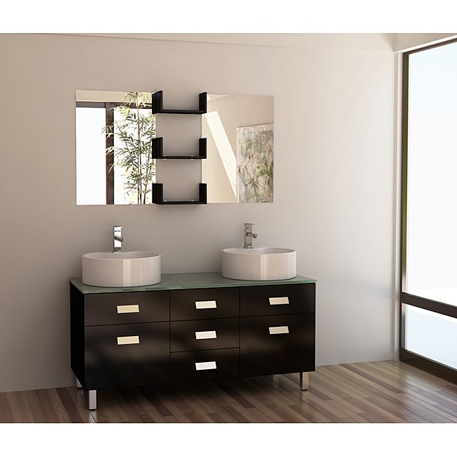 Shop Design Element Wellington 55-inch Double Sink Bathroom Vanity Set ...