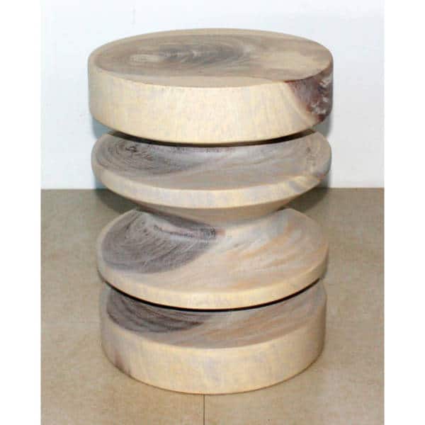 Handmade 18 Inch High Round Zig Zag End Table Thailand Handmade 18 Inch High Round Zig Zag End Table Thailand