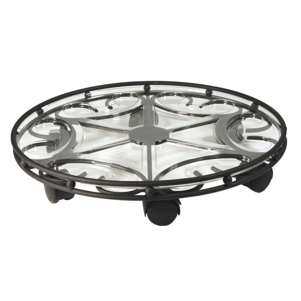 Plastec Black 21 inch Saucer Caddy Pro