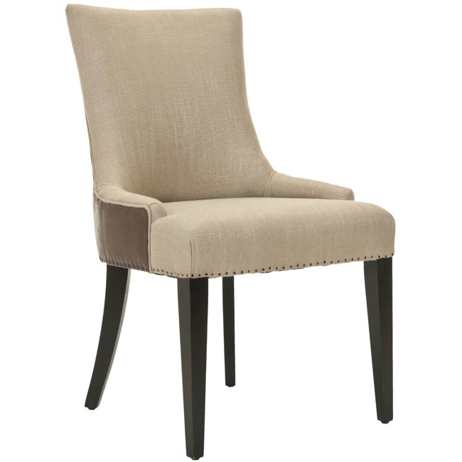 Safavieh Becca Beige Viscose And Leather Back Dining Chair