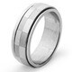 Stainless Steel Men's Checker Spinner Ring