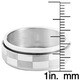 Stainless Steel Men's Checker Spinner Ring