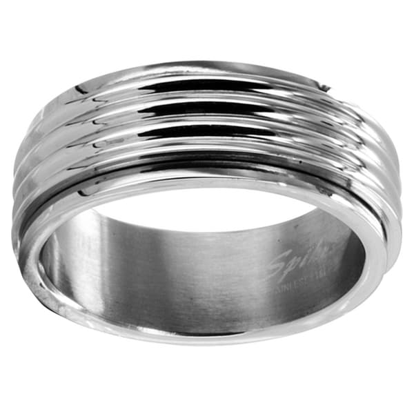 Shop Stainless Steel Men S Grooved Spinner Ring Free Shipping On   Stainless Steel Mens Grooved Spinner Ring 0b08c3cc 6fb0 4931 8b50 7e3e4a1e2ac6 600 