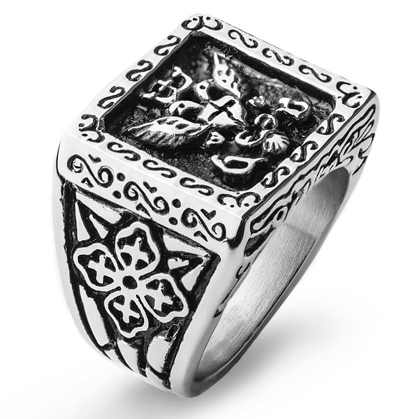 Shop Stainless Steel Royal Empire Shield Ring - Free Shipping On Orders ...