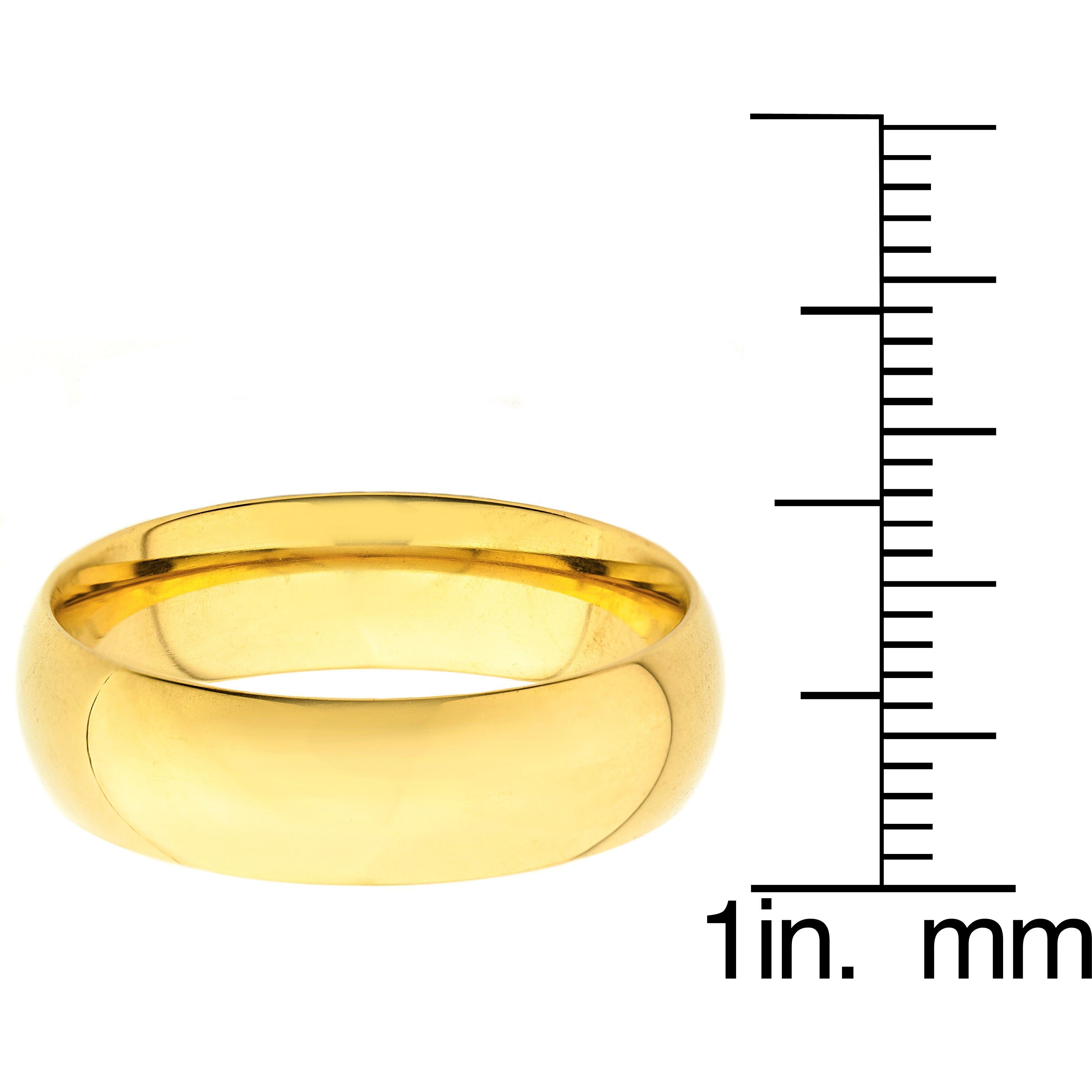 Bishilin 6MM Stainless Steel Gold Plated Classic Wedding Band Promise Rings Bishilin 6MM Stainless Steel Gold Plated Classic Wedding Band Promise Rings