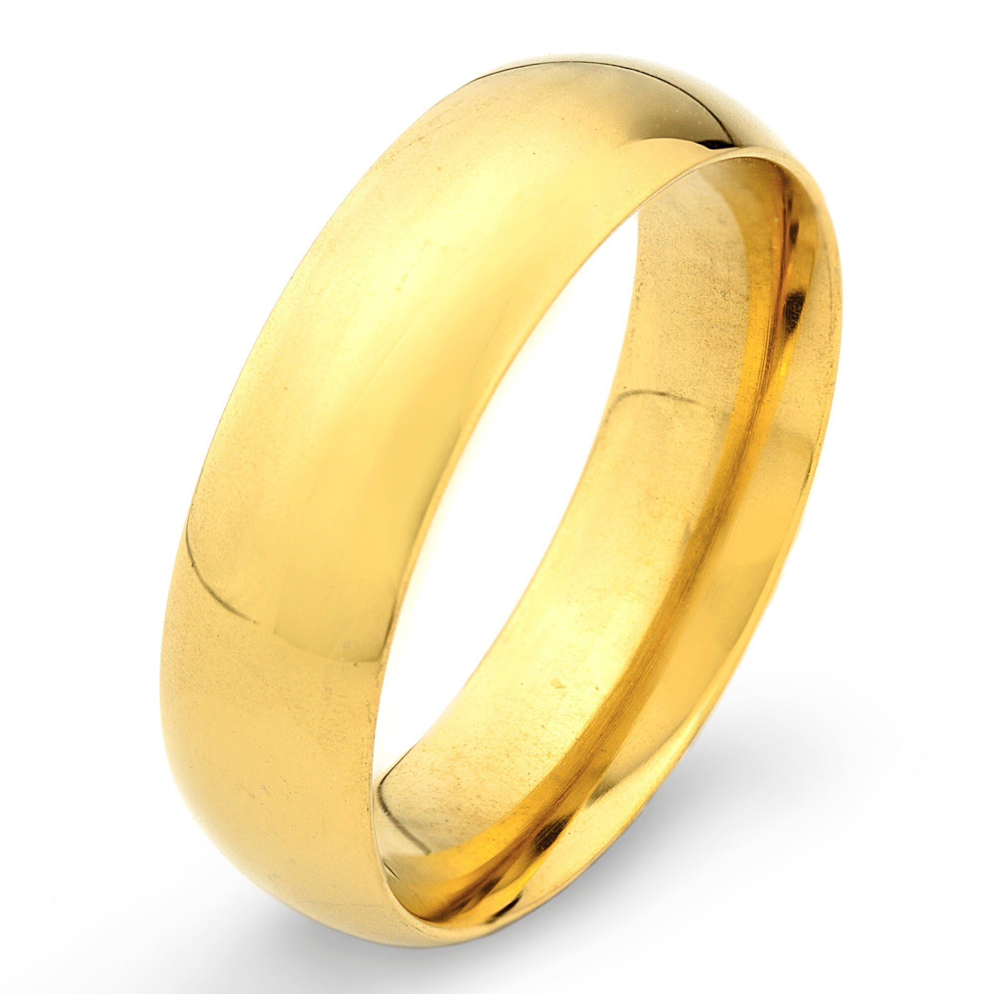 Bishilin 6MM Stainless Steel Gold Plated Classic Wedding Band Promise Rings Bishilin 6MM Stainless Steel Gold Plated Classic Wedding Band Promise Rings