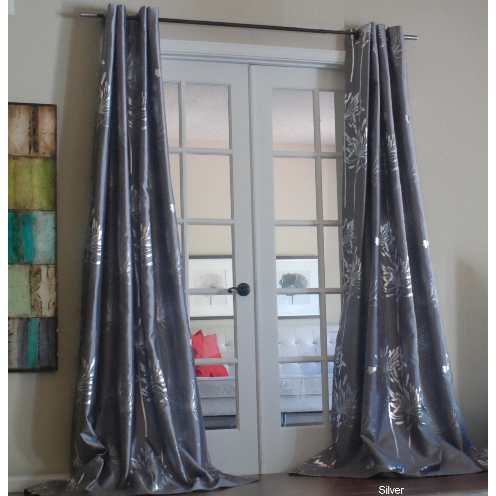 Shop Lambrequin Liliana Grommet With Silver Metallic Pattern 96
