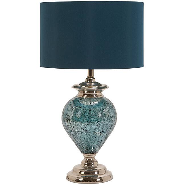 Casa Cortes Handcrafted Artisan Metal Mosaic Blue Table Lamp