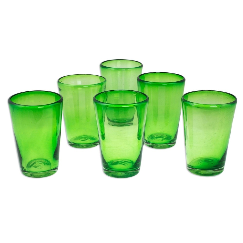 JoyJolt Classic Can Shaped 17 oz. Tumbler Drinking Highball Glass Cups (Set of 6), Clear