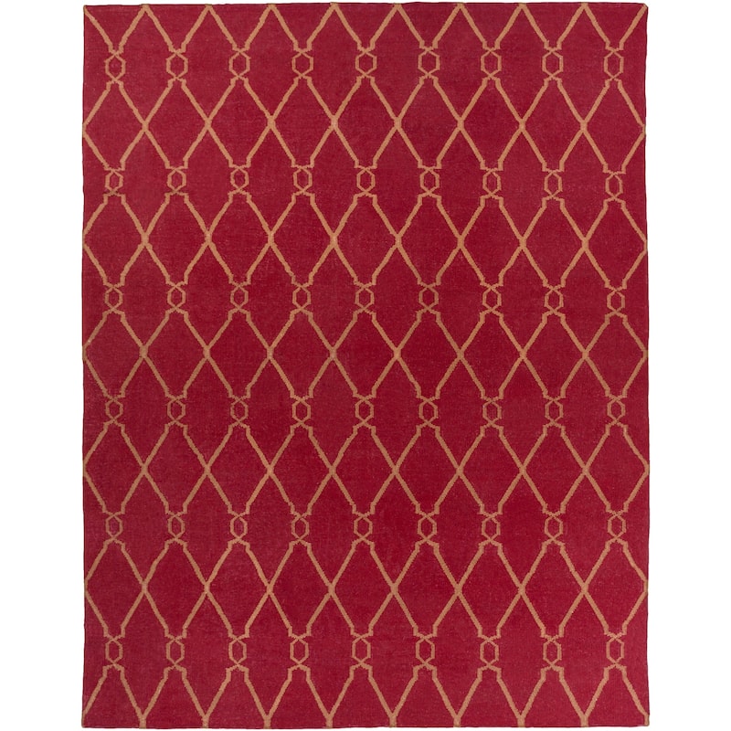 Hand-woven Bingham Wool Area Rug - 8' x 11' - 8' x 11' - 8' x 11' - Burgundy