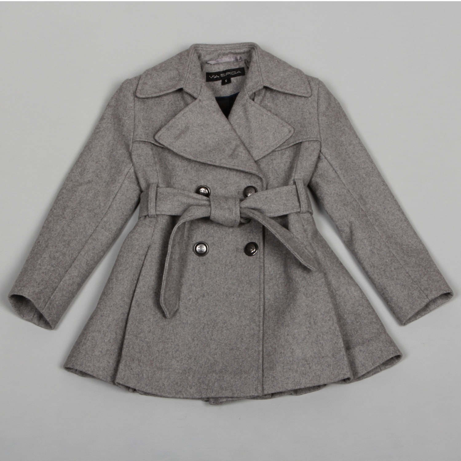 Via Spiga Girls Wool Blend Skirted Trench Coat