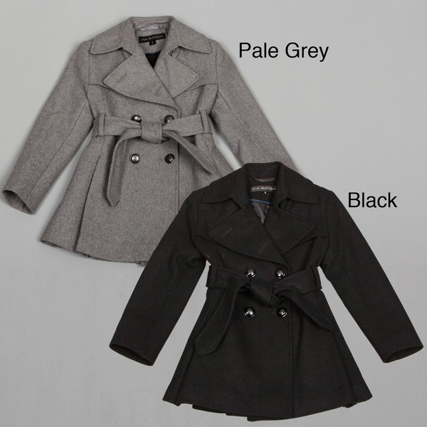 Via Spiga Girls Wool Blend Skirted Trench Coat