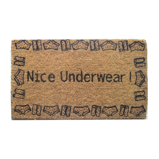 'Nice Underwear' Coir Door Mat