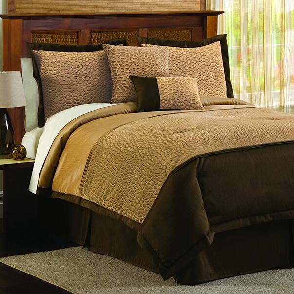 Lush Decor Taupe 4-Piece Animal Plush Comforter Set