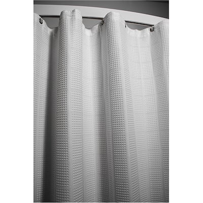 Lincoln White Polyester Shower Curtain