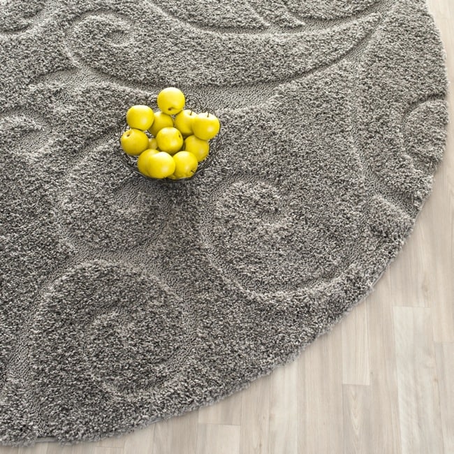 Safavieh Ultimate Dark Grey/ Beige Shag Rug (6 7 Round)