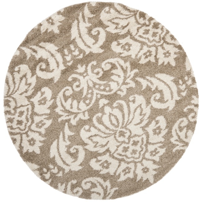 Ultimate Beige Shag Area Rug (6 7 Round)