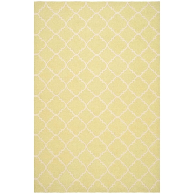 Safavieh Light Green/ivory Dhurrie Wool Rug (5 X 8)