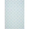Safavieh Hand-woven Moroccan Reversible Dhurrie Light Blue/ Ivory Wool Rug - 8' x 10'
