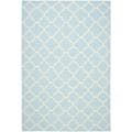 Safavieh Hand-woven Moroccan Reversible Dhurrie Light Blue/ Ivory Wool Rug (6' x 9')