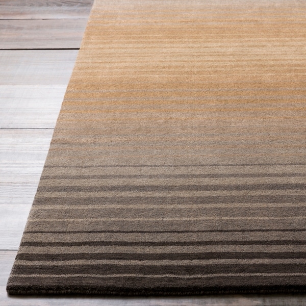 Hand-crafted Brown/Grey Ombre Casual Colchester Wool Area Rug - 5' x 8'