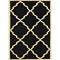 Alliyah Handmade Black New Zealand Blend Wool Rug - 8' x 10'