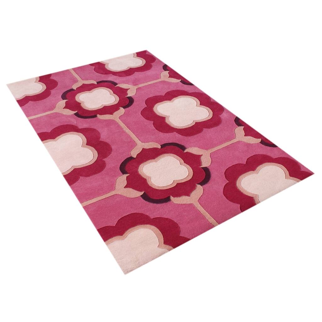 Alliyah Handmade Raspberry Wine New Zealand Blend Wool Rug - 5' x 8'