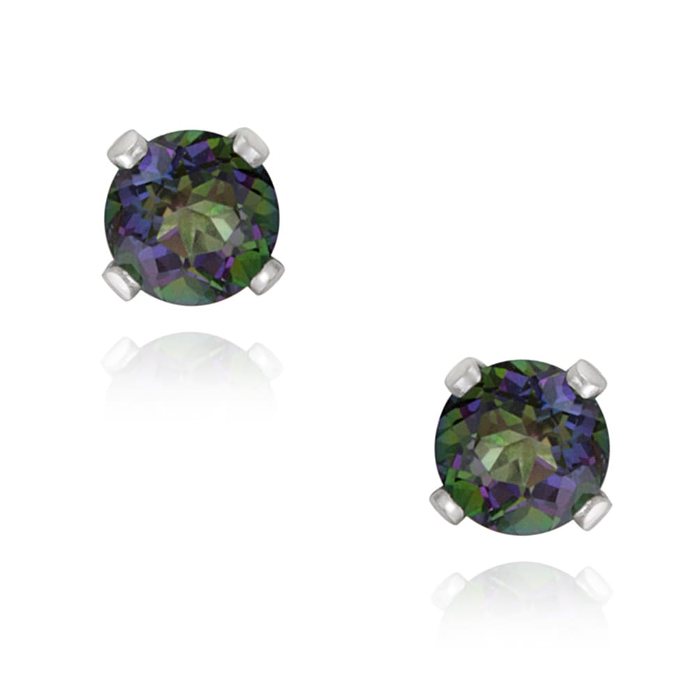 Glitzy Rocks Sterling Silver 5 8ct Tgw 4mm Green Mystic Topaz Glitzy Rocks Sterling Silver 5 8ct Tgw 4mm Green Mystic Topaz Stud Earrings