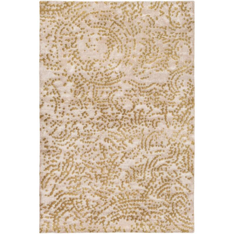 Hand-knotted Keswick Abstract Design Wool Area Rug - 4' x 6' - 4' x 6' - Ivory