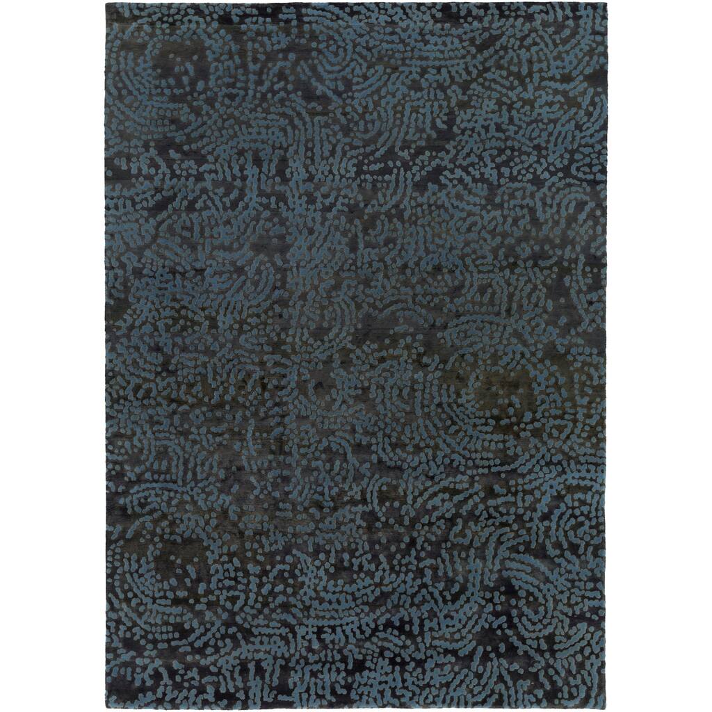 Hand-knotted Kesgrave Abstract Design Wool Area Rug - 8' x 11'