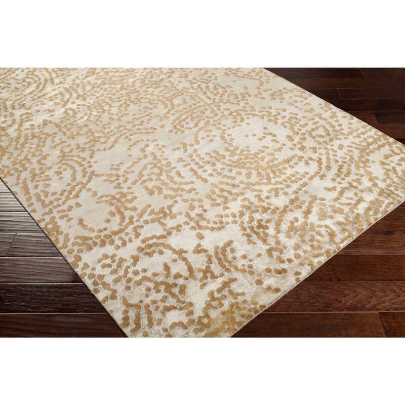 Hand-knotted Kenilworth Abstract Design Wool Area Rug - 5' x 8' - 5' x 8'