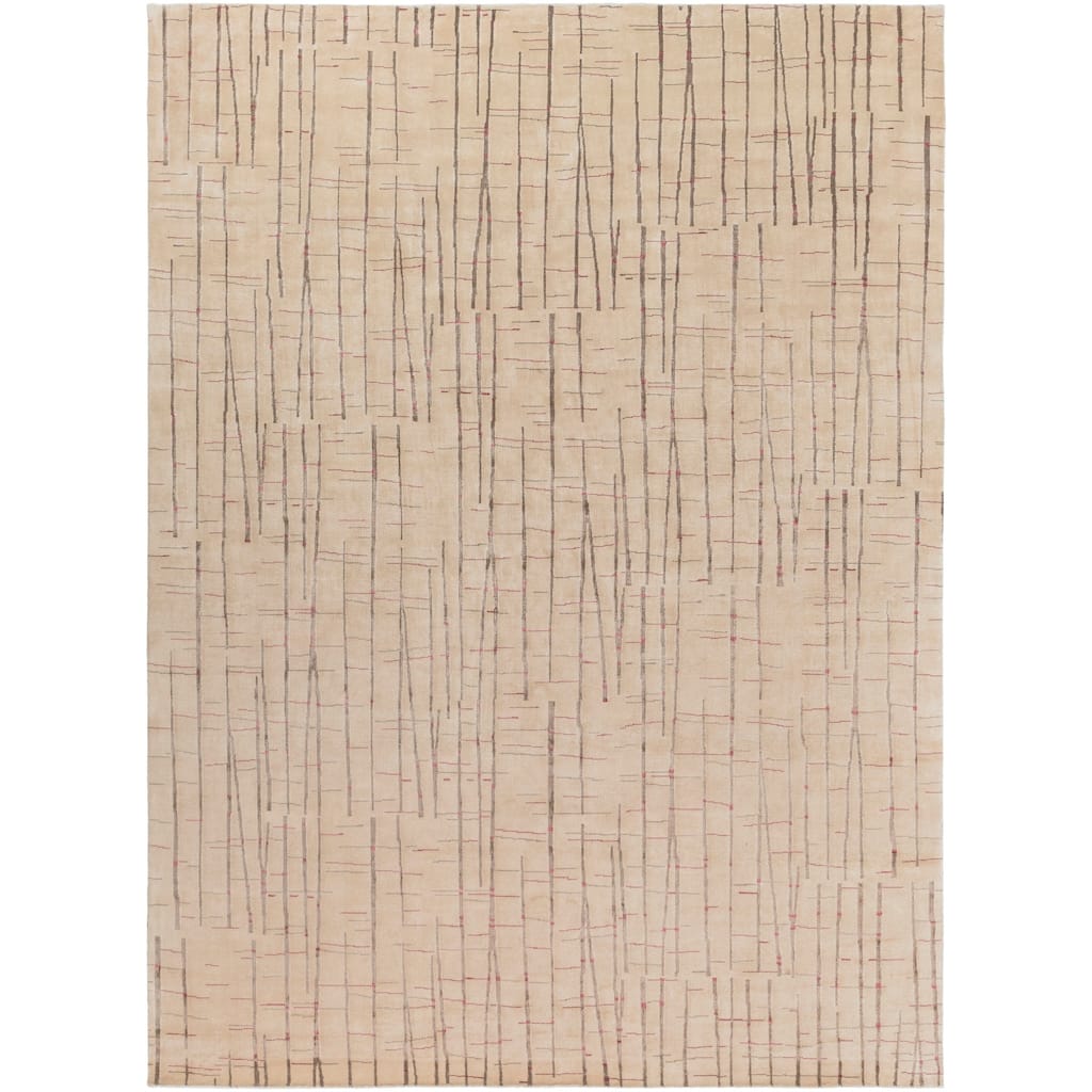 Hand-knotted Hythe Abstract Design Wool Area Rug - 8' x 11'