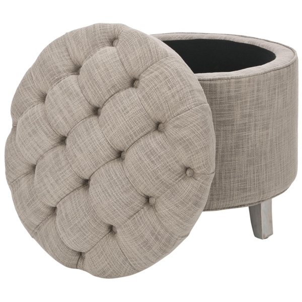 Safavieh Amelia Tufted Heather Grey Storage Ottoman