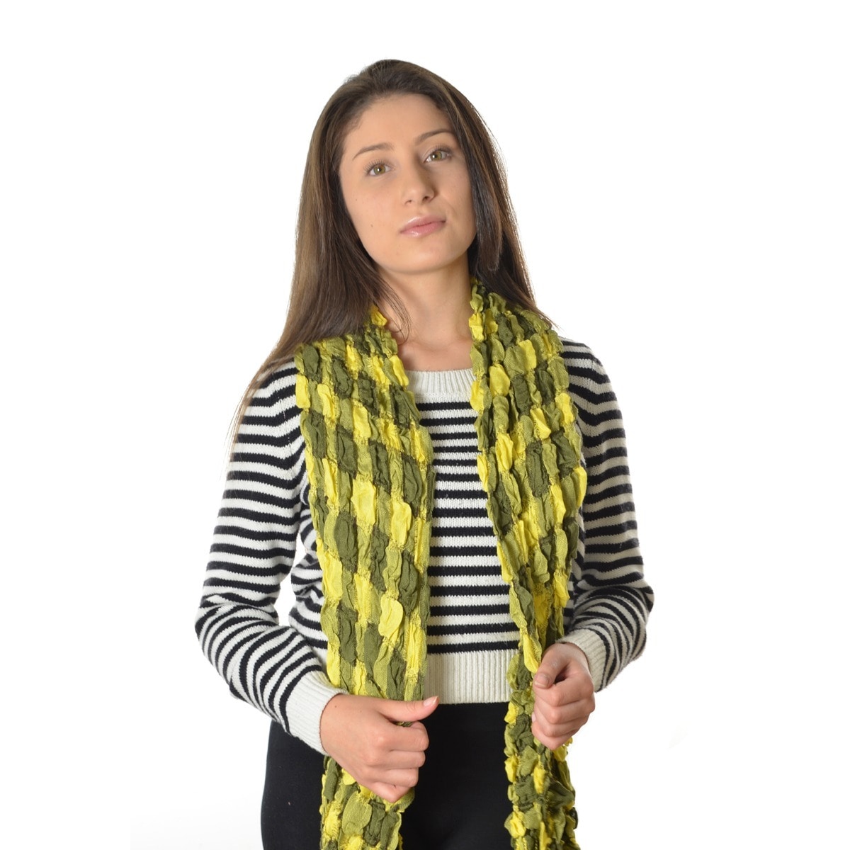 La77 Womens Waffle Checkered Scarf