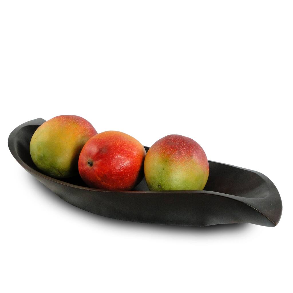 Handmade Chocolate Mango Wood Curry Leaf Tray (Thailand)
