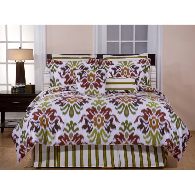 Pointehaven Montgomery 8 piece Queen Comforter Set Green Size Queen