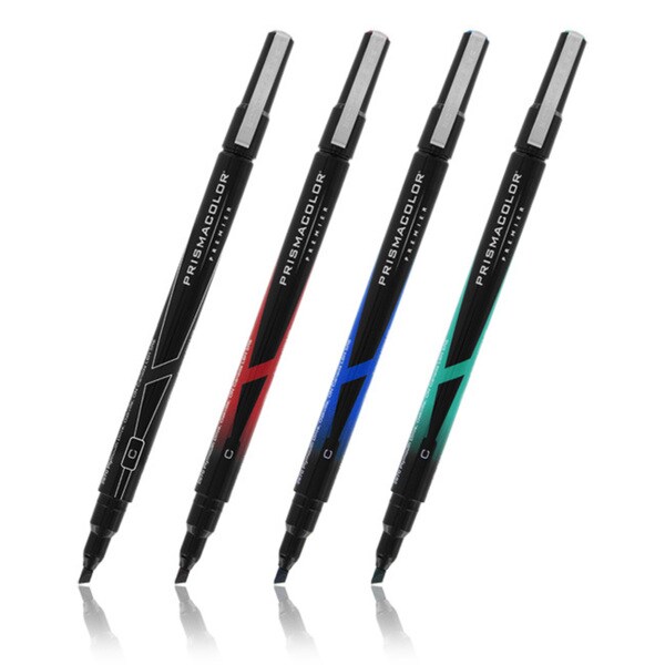 Prismacolor Premier Fine Line Chisel Tip Assorted Markers (Pack of 4)