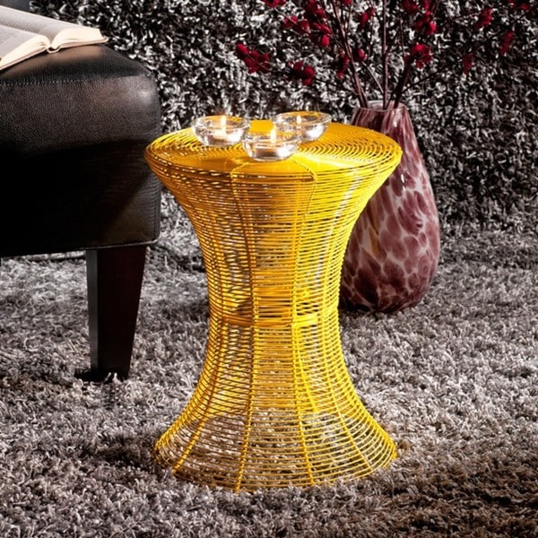 Cordoba Indoor/Outdoor Yellow Round Side Table - Overstock ...