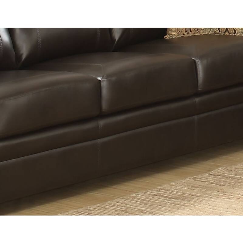 Louis Leather Upholstered 2 Piece Living Room Set