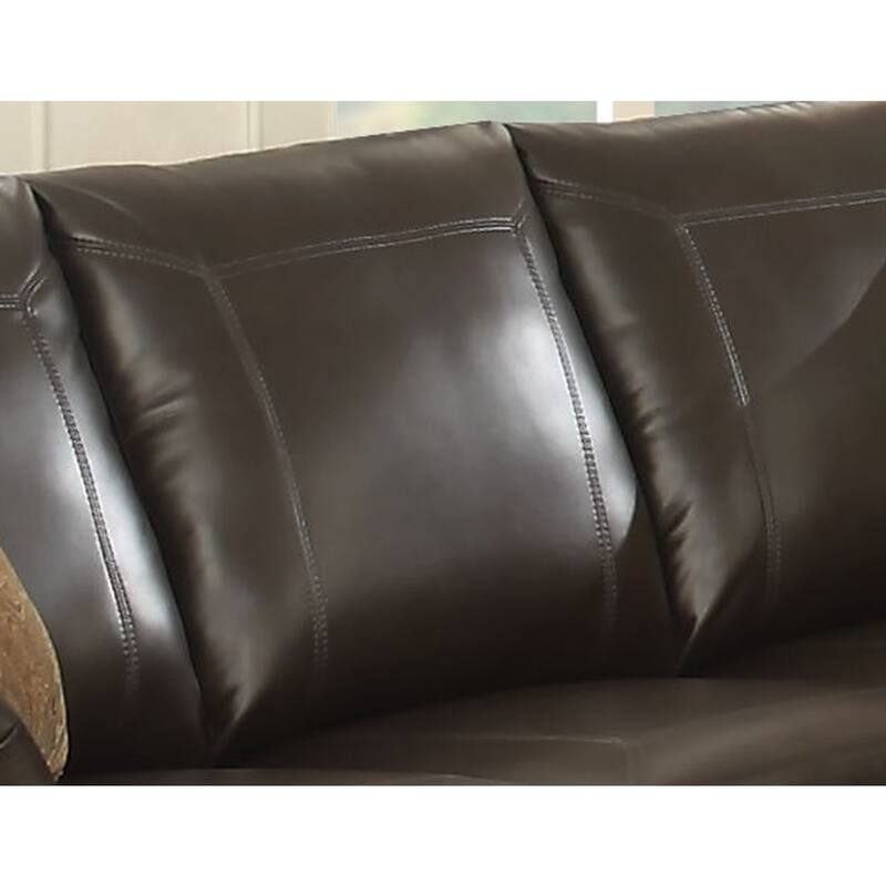 Louis Leather Upholstered 2 Piece Living Room Set