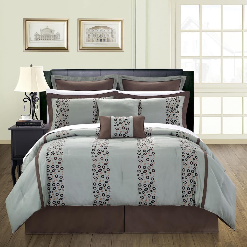 EverRouge Pebbles 12-piece California King-size Bed in a Bag with Sheet Set